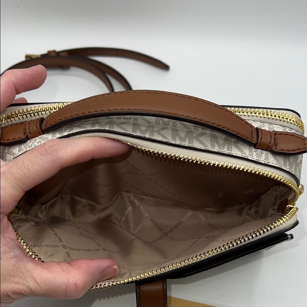 Michael Kors Gray and Brown Crossbody Bag - Picture 9 of 13
